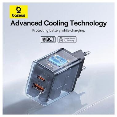 Адаптер сетевой Baseus Cube Fast Charger |1USB/1Type-C 30W/3A PD/QC| Black фото №8