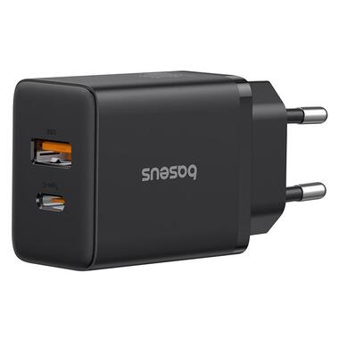 Адаптер сетевой Baseus Cube Fast Charger |1USB/1Type-C 30W/3A PD/QC| Black фото №7