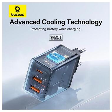 Адаптер сетевой Baseus Cube Fast Charger |2USB/1Type-C 30W/3A PD/QC| Black фото №14