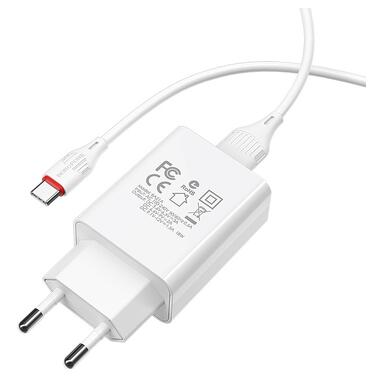 Сет зарядного устройства BOROFONE BA21A Long journey single port QC3.0 зарядка(Type-C) 18W Белый (6931474702487) фото №2