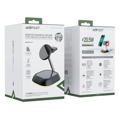 Беспроводное зарядное устройство ACEFAST E16 desktop 3-in-1 wireless charging holder Black (6974316281917) фото №8