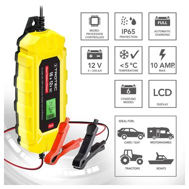 Зарядное устройство для автомобильного аккумулятора Trotec PBCS 10A 12V 4-200Ah 4675000015 фото №3