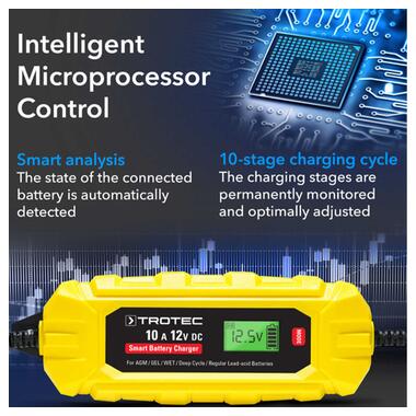 Зарядное устройство для автомобильного аккумулятора Trotec PBCS 10A 12V 4-200Ah 4675000015 фото №37