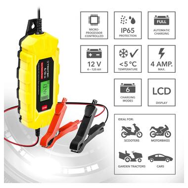 Зарядное устройство для автомобильного аккумулятора Trotec PBCS 4A 12V 4-120Ah 4675000005 фото №10