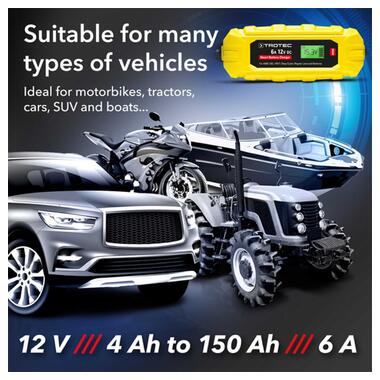 Зарядное устройство для автомобильного аккумулятора Trotec PBCS 6A 12V 4-150Ah 4675000010 фото №24