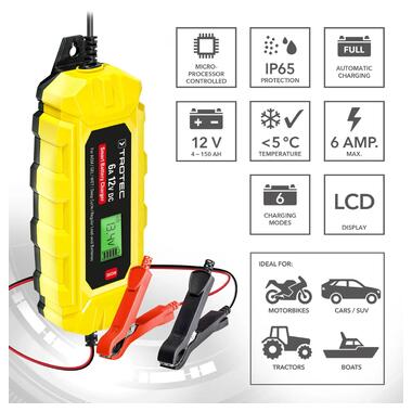 Зарядное устройство для автомобильного аккумулятора Trotec PBCS 6A 12V 4-150Ah 4675000010 фото №22