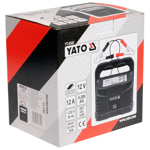 Зарядний пристрій Yato 12В 12А 6-200Ач (YT-8302) фото №3
