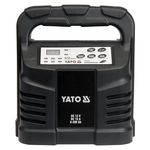 Зарядний пристрій Yato 12В 15А 6-200Ач (YT-8303) фото №1