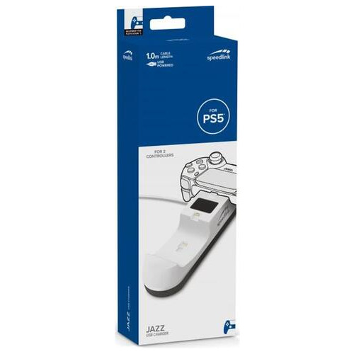 Зарядний пристрій SpeedLink Jazz USB Charger для Sony PS5 White (SL-460001-WE) фото №5