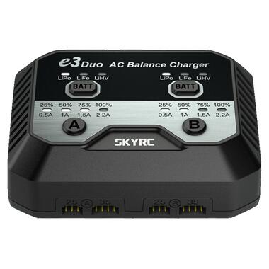 Зарядний пристрій дуо SkyRC e3 duo 20Wx2 2.2A з/БП для Li-Pol/Li-Fe/Li-HV 2-3S акумуляторів (SK-100164) (SK-100164) фото №1