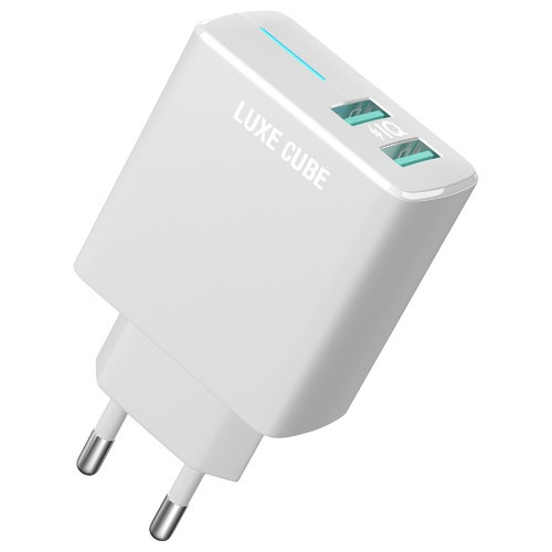 Зарядний пристрій Luxe Cube 2USB 12W Smart White (4826986900792) фото №1