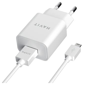 Зарядний пристрій HAVIT HV-ST112 USB з кабелем Lightning (HV-ST112) фото №1