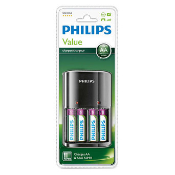 Зарядний пристрій Philips Battery charger SCB1490NB/12 4 акумулятори AA 2100 Ni-MH mAh (SCB1490NB/12) фото №3