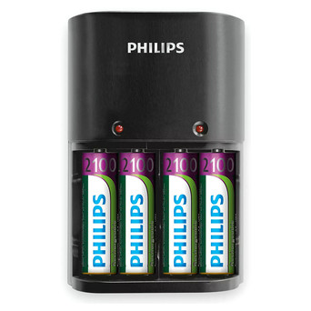 Зарядний пристрій Philips Battery charger SCB1490NB/12 4 акумулятори AA 2100 Ni-MH mAh (SCB1490NB/12) фото №1