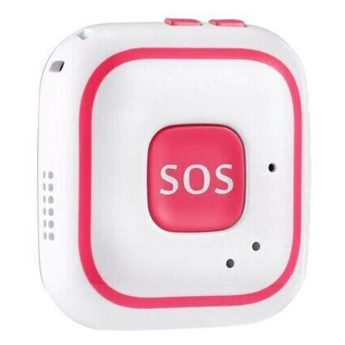 Персональный портативный GPS трекер для детей с кнопкой SOS Badoo Security V28, розовый фото №1
