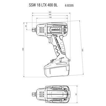 Акумуляторний Ударний гайковерт Metabo SSW 18 LTX 400 BL - 18В фото №3