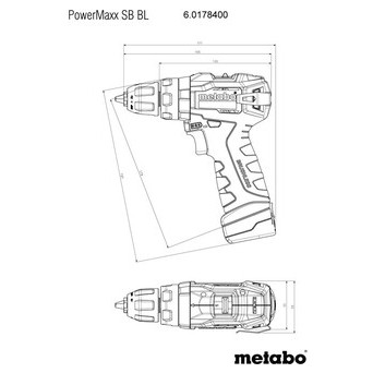 Акумуляторний ударний дриль-шуруповерт Metabo PowerMaxx SB BL (2x2.0Аг, LC 40, кейс) фото №2