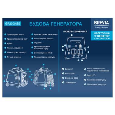 Генератор Brevia GP2300iES інверторний бензиновий 2,0кВт (ном 1,8кВт) з електростартером фото №4