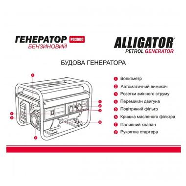 Генератор Alligator бензиновий 3,0кВт (ном 2,8кВт) (PG3900) фото №3