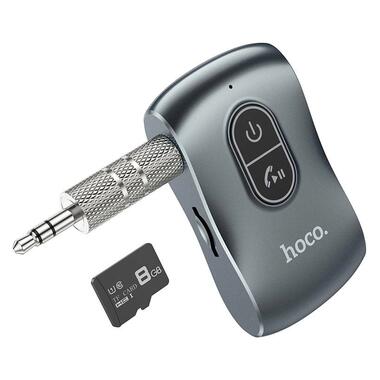 Bluetooth аудіо ресивер Hoco E73 Tour Car Metal grey фото №3