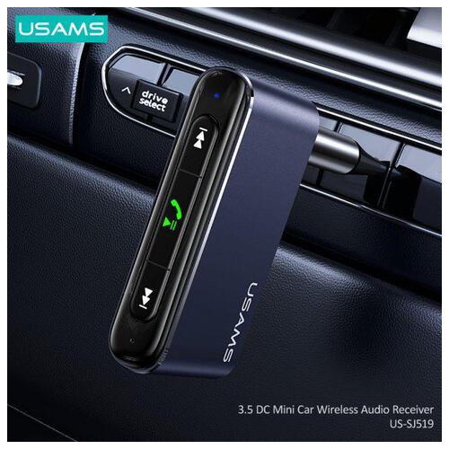 Ресивер Usams US-SJ519 3.5DC Mini Car Wireless Audio Receiver Grey (SJ519JSQ01) фото №4