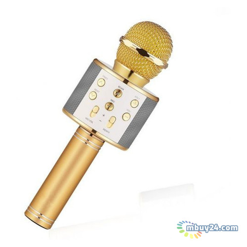 Микрофон караоке bluetooth Wanster WS-858 Karaoke Gold фото №1