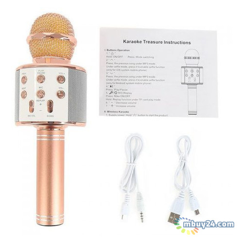 Микрофон караоке bluetooth Wanster WS-858 Karaoke Gold фото №5