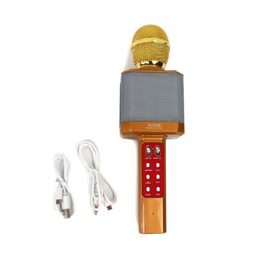 Караоке-микрофон портативный DM WS-1828, золотой