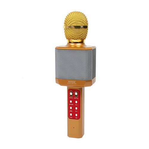 Караоке-микрофон портативный DM WS-1828, золотой фото №3