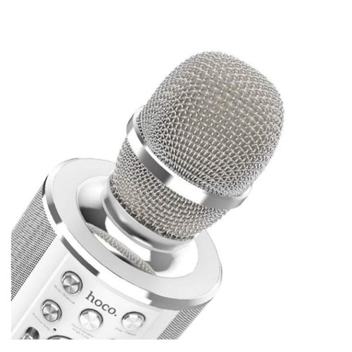 Караоке мікрофон-колонка Hoco BK3 Cool Silver фото №3