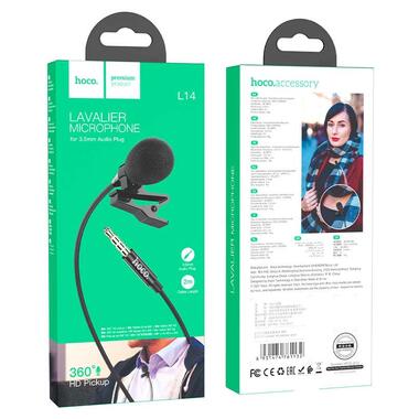 Мікрофон петличний Hoco L14 3.5mm Чорний фото №27