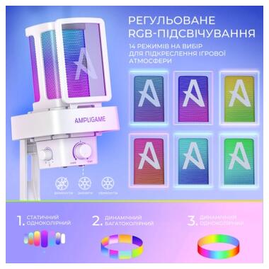 Мікрофон Fifine Ampligame Q8PROW USB White (Q8PROW) фото №12