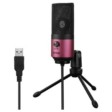 Микрофон USB Fifine K669 Rose red фото №1