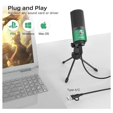 Микрофон USB Fifine K669G Green фото №4