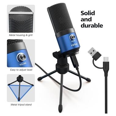 Микрофон USB Fifine K669L Blue фото №4