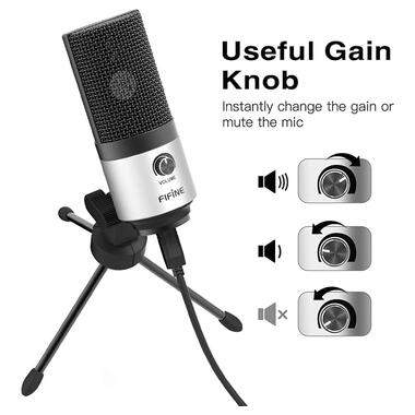 Микрофон USB Fifine K669S Silver фото №2