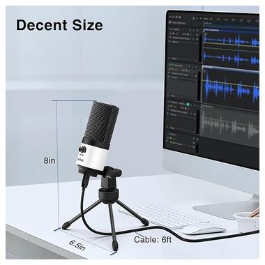 Микрофон USB Fifine K669W White фото №4