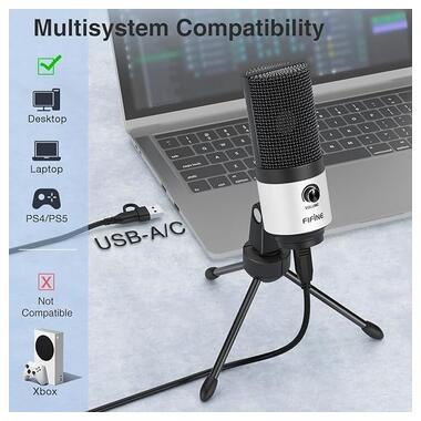 Микрофон USB Fifine K669W White фото №2