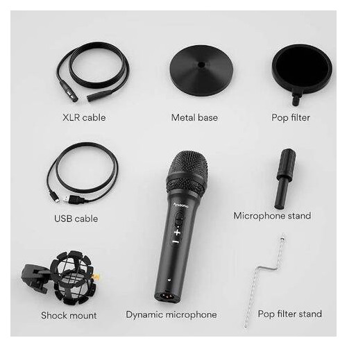 Динамический XLR/USB микрофон Maono AU-HD300T c поп-фильтром черный фото №5