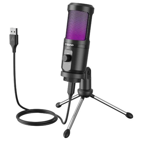 Студійний конденсаторний USB мікрофон Maono РМ461TR RGB з підсвічуванням Чорний фото №3