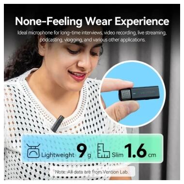 Микрофон Vention USB-C 2-Pack Wireless Lavalier with Charging Case (NCAB0) фото №5