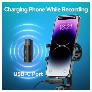 Микрофон Vention USB-C 2-Pack Wireless Lavalier with Charging Case (NCAB0) фото №8