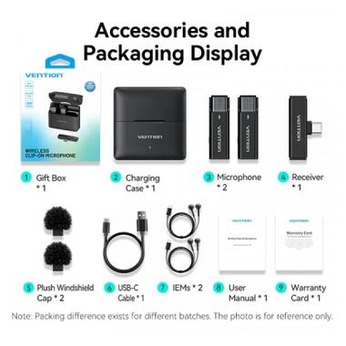 Микрофон Vention USB-C 2-Pack Wireless Lavalier with Charging Case (NCAB0) фото №4