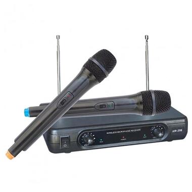 Радіосистема Bs 206 Wr 206 dm 2 бездротових радіомікрофони караоке чорний (5661_931) фото №1