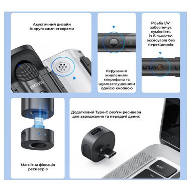 Микрофон Boya Magic-05 Type-C Black (Magic-05) фото №8