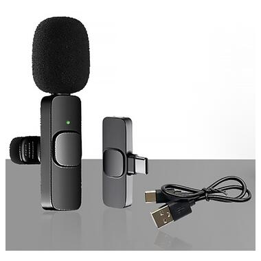 Мікрофон петличний для телефону Epik K9 Bluetooth 2in1 USB-C Black фото №4