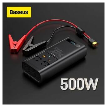 Автомобільний інвертор Baseus Super Si Power Inverter 500W (CN/EU 220V) (CGNB000101) Black фото №8