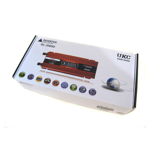 Автоинвертор Ukc 12V-220V 2000W LCD KC-2000D (77700419) фото №4