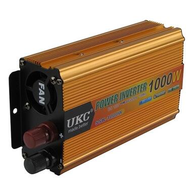 Інвертор автомобільний перетворювач DC в AC 12-220В 1000Вт UKC SSK-1000W фото №1