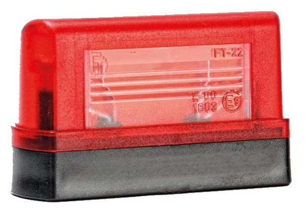 Ліхтар освітлення номерного знака Fristom FT-022/1/A червоний на піднесенні з габаритним світлом фото №1